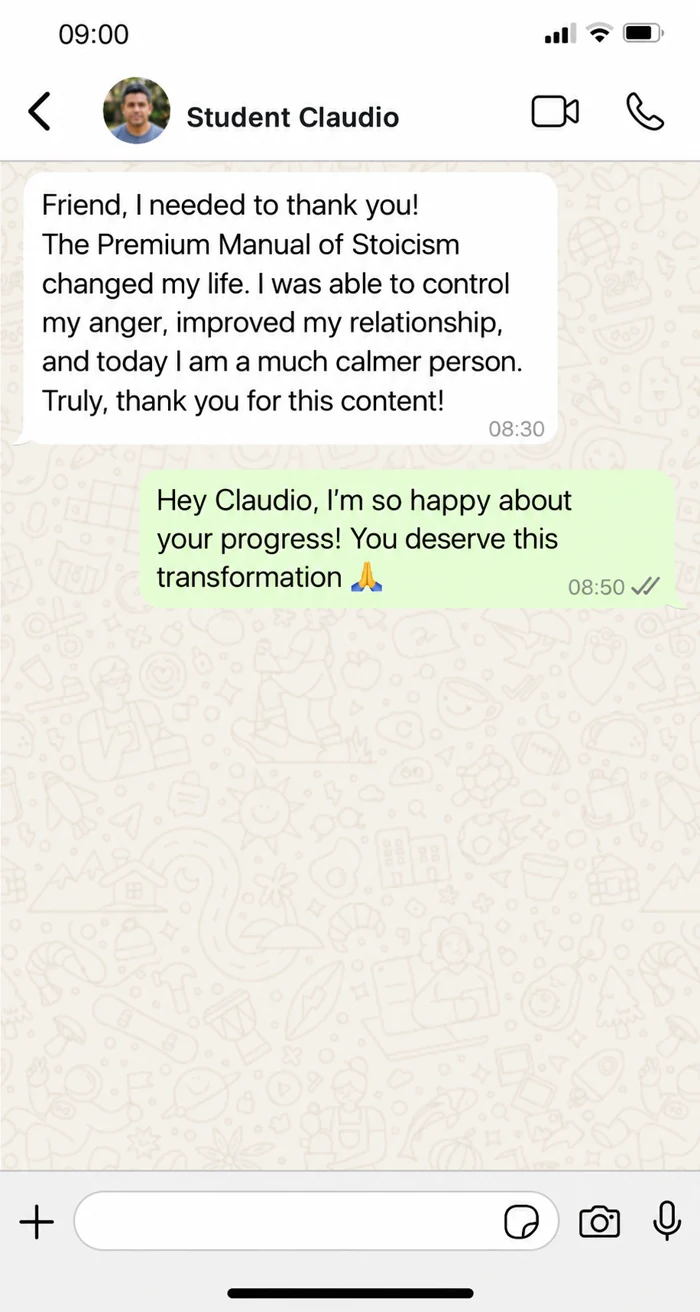 Student feedback supplied with the Stoicism Manual, image 5